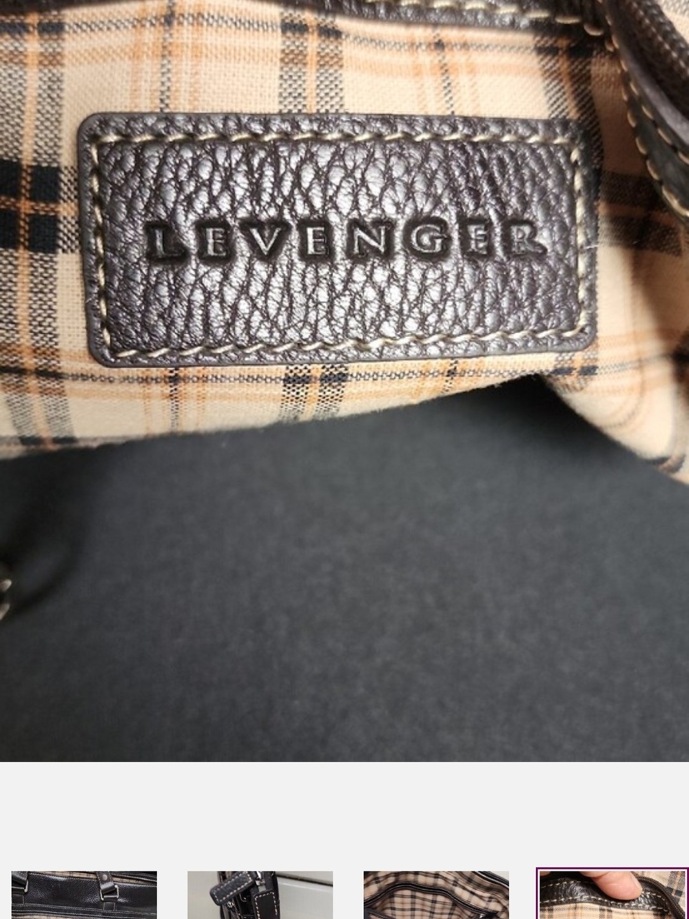Levenger Black Leather Briefcase Bag - Picture 7 of 12